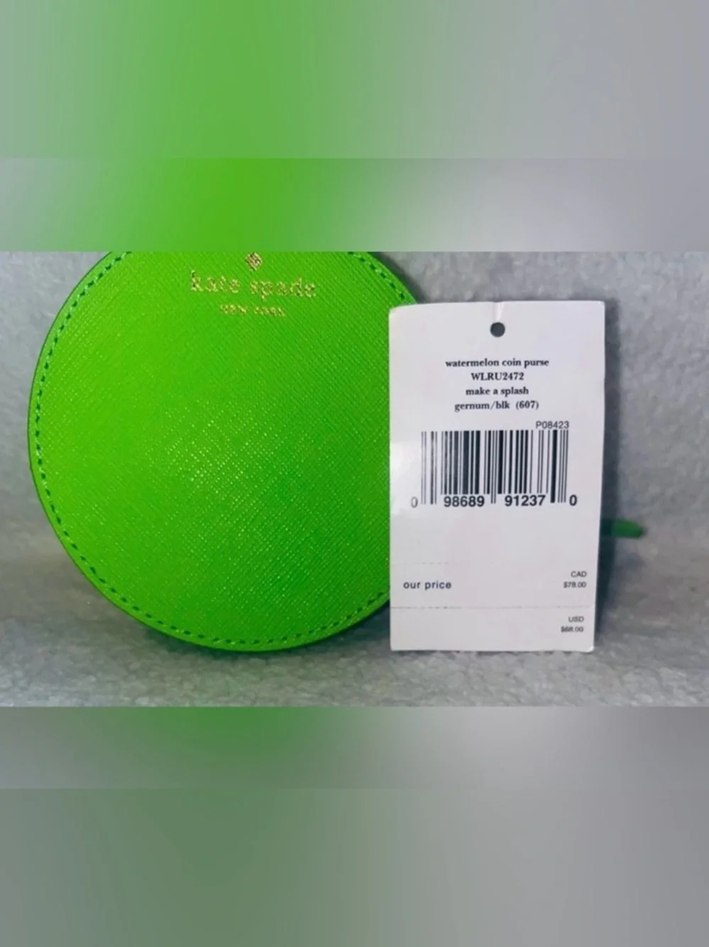 KATE SPADE Make A Splash Round Watermelon Coin Purse - Picture 3 of 7